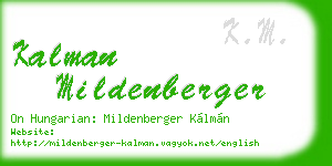 kalman mildenberger business card